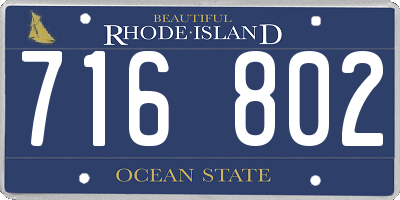 RI license plate 716802