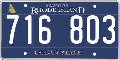 RI license plate 716803