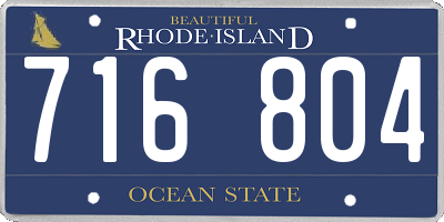 RI license plate 716804