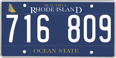 RI license plate 716809