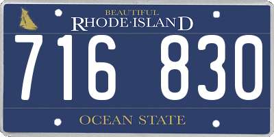 RI license plate 716830
