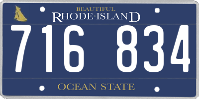 RI license plate 716834