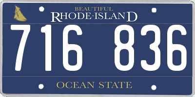 RI license plate 716836