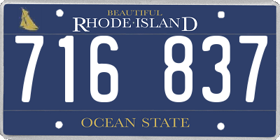 RI license plate 716837