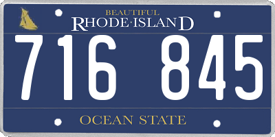 RI license plate 716845