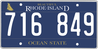 RI license plate 716849