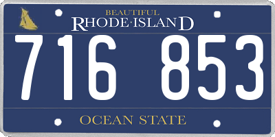 RI license plate 716853