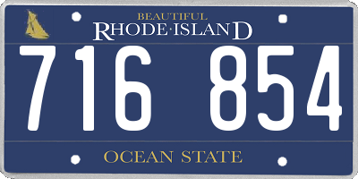 RI license plate 716854