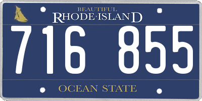 RI license plate 716855
