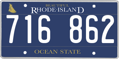 RI license plate 716862