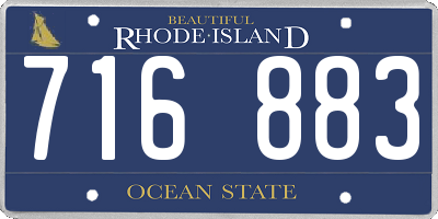 RI license plate 716883