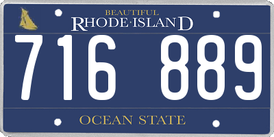 RI license plate 716889