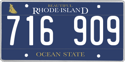 RI license plate 716909