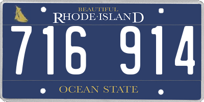 RI license plate 716914