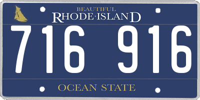 RI license plate 716916