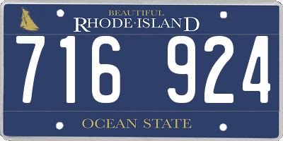 RI license plate 716924
