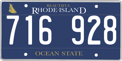 RI license plate 716928
