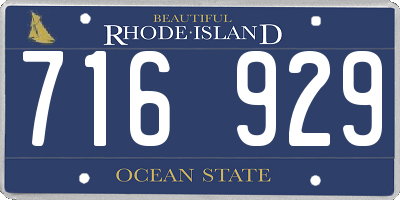 RI license plate 716929