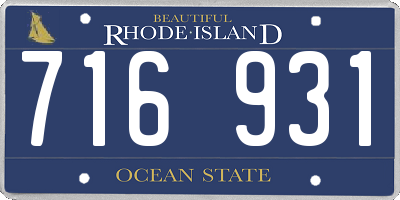 RI license plate 716931
