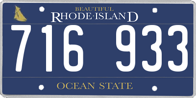 RI license plate 716933