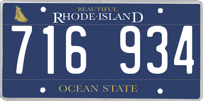 RI license plate 716934