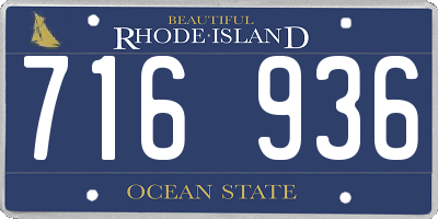 RI license plate 716936