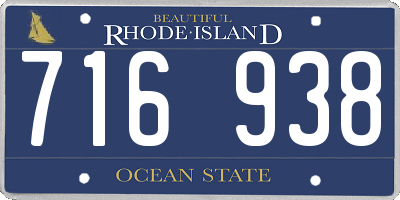 RI license plate 716938
