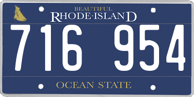 RI license plate 716954