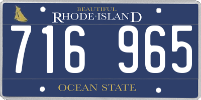 RI license plate 716965