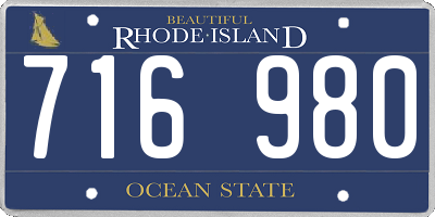 RI license plate 716980
