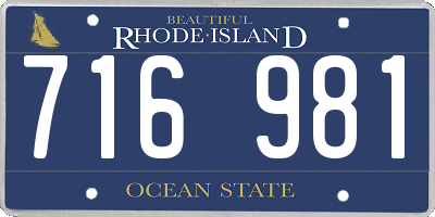 RI license plate 716981