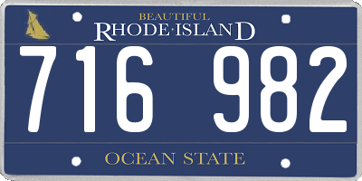 RI license plate 716982