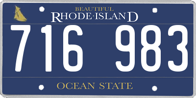 RI license plate 716983
