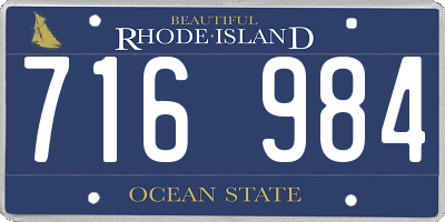 RI license plate 716984