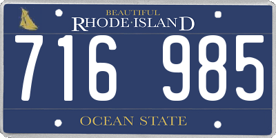 RI license plate 716985