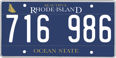 RI license plate 716986