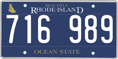 RI license plate 716989
