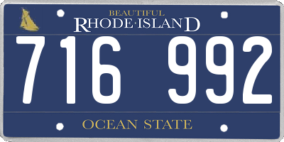 RI license plate 716992
