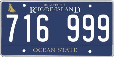 RI license plate 716999