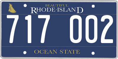 RI license plate 717002