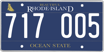 RI license plate 717005