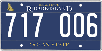 RI license plate 717006