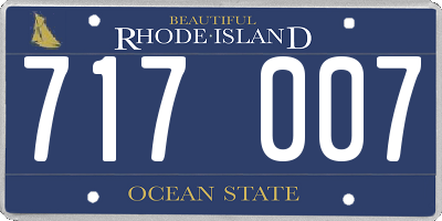 RI license plate 717007