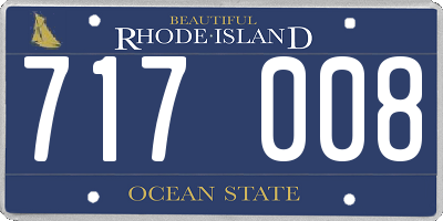 RI license plate 717008