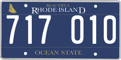 RI license plate 717010