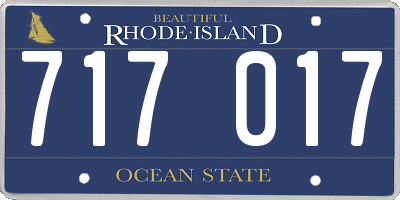 RI license plate 717017