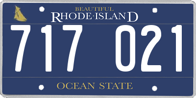RI license plate 717021