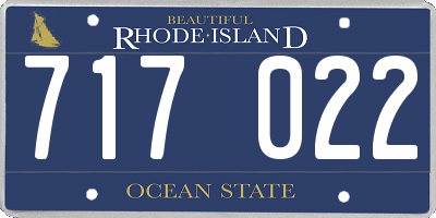 RI license plate 717022