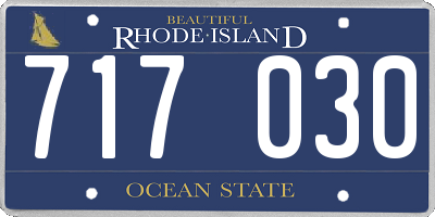 RI license plate 717030