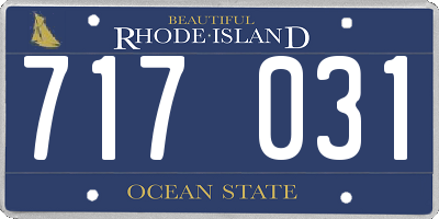 RI license plate 717031